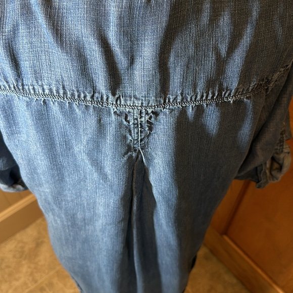 Cloth & Stone Blue Short Sleeves Tencel Shirt - L - Picture 4 of 6